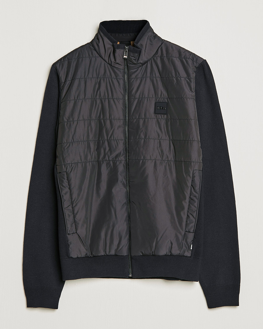 Mies | Puserot | BOSS BLACK | BOSS Lavando Hybrid Full Zip Black