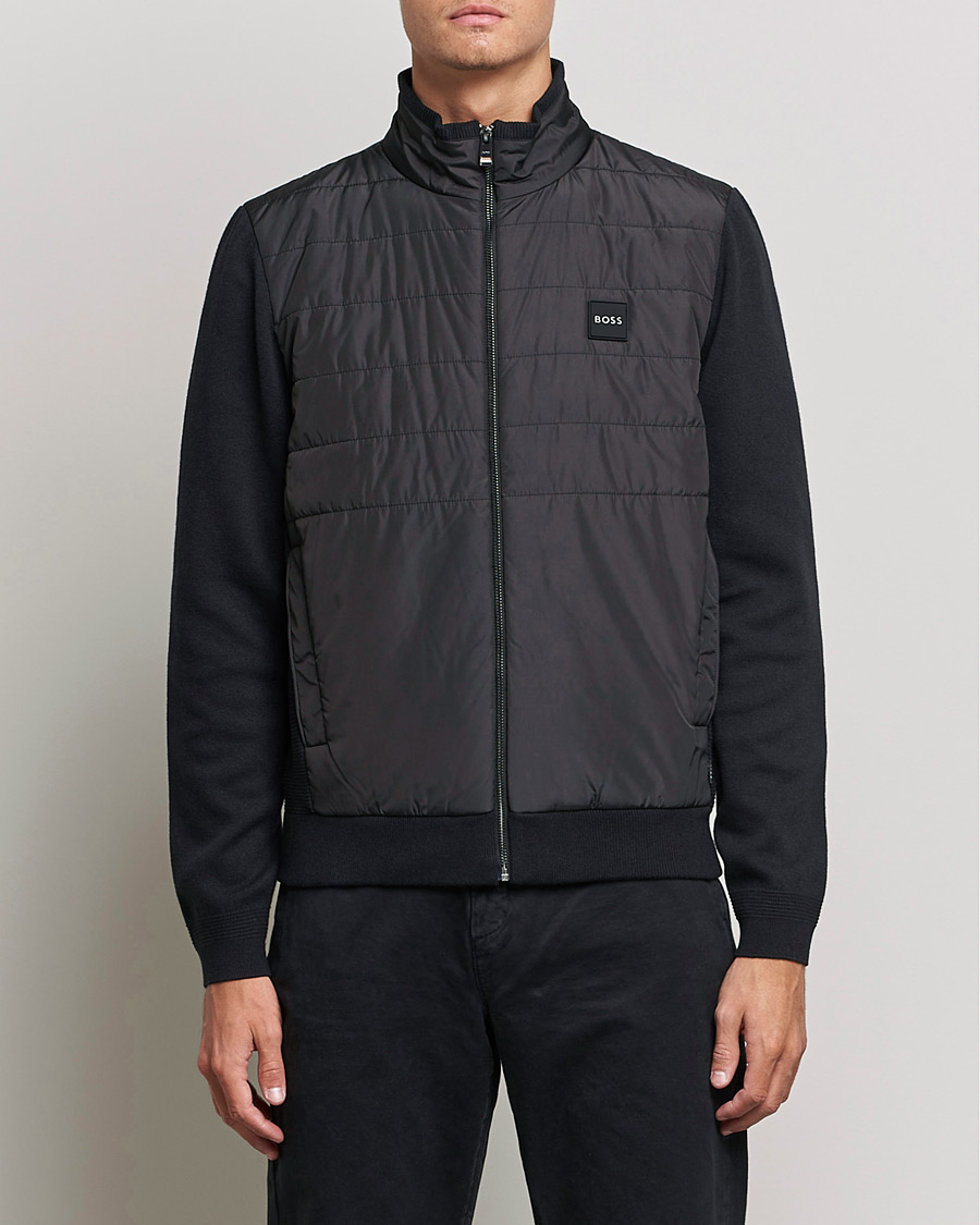 Mies | Puserot | BOSS BLACK | BOSS Lavando Hybrid Full Zip Black