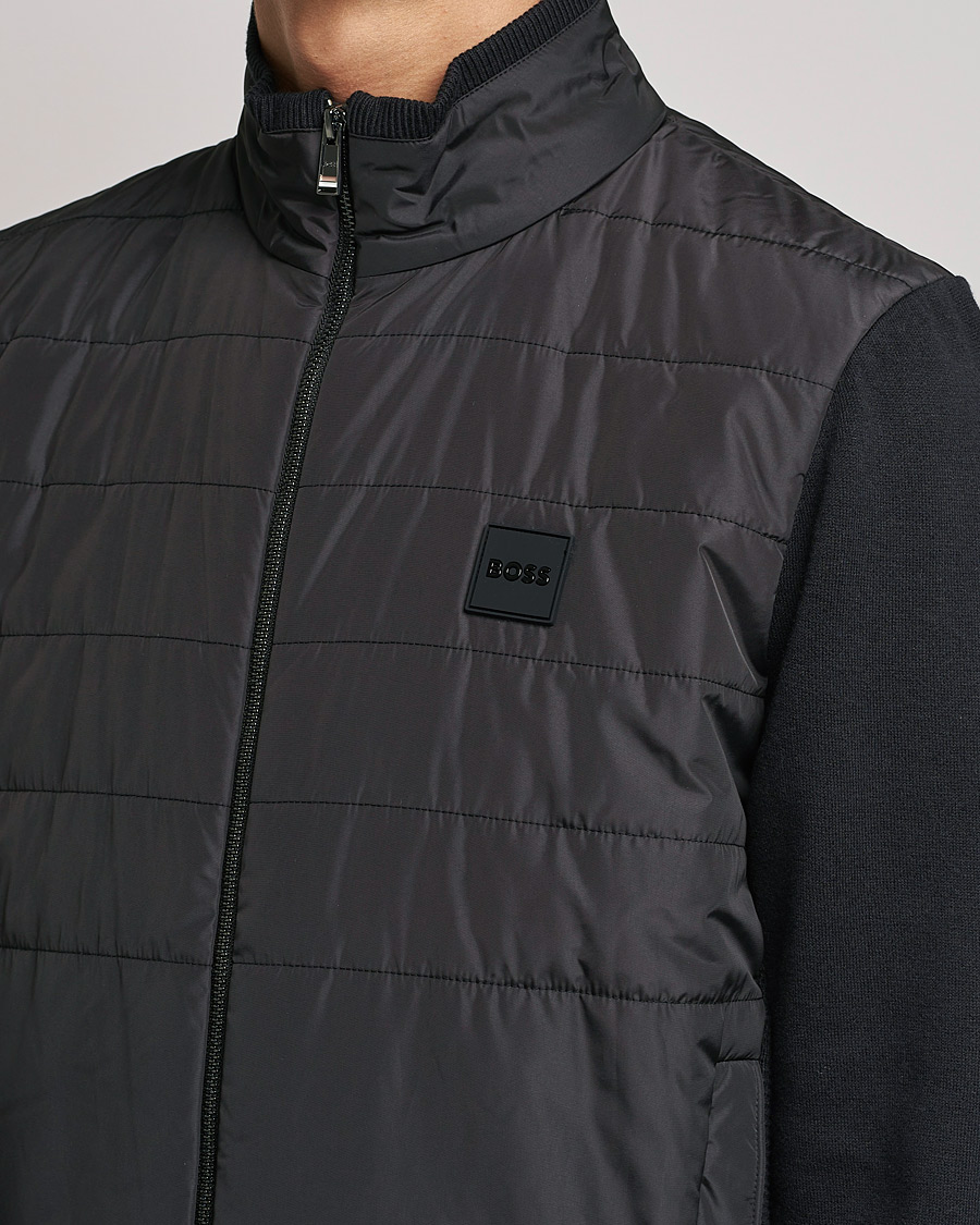 Mies | Puserot | BOSS BLACK | BOSS Lavando Hybrid Full Zip Black