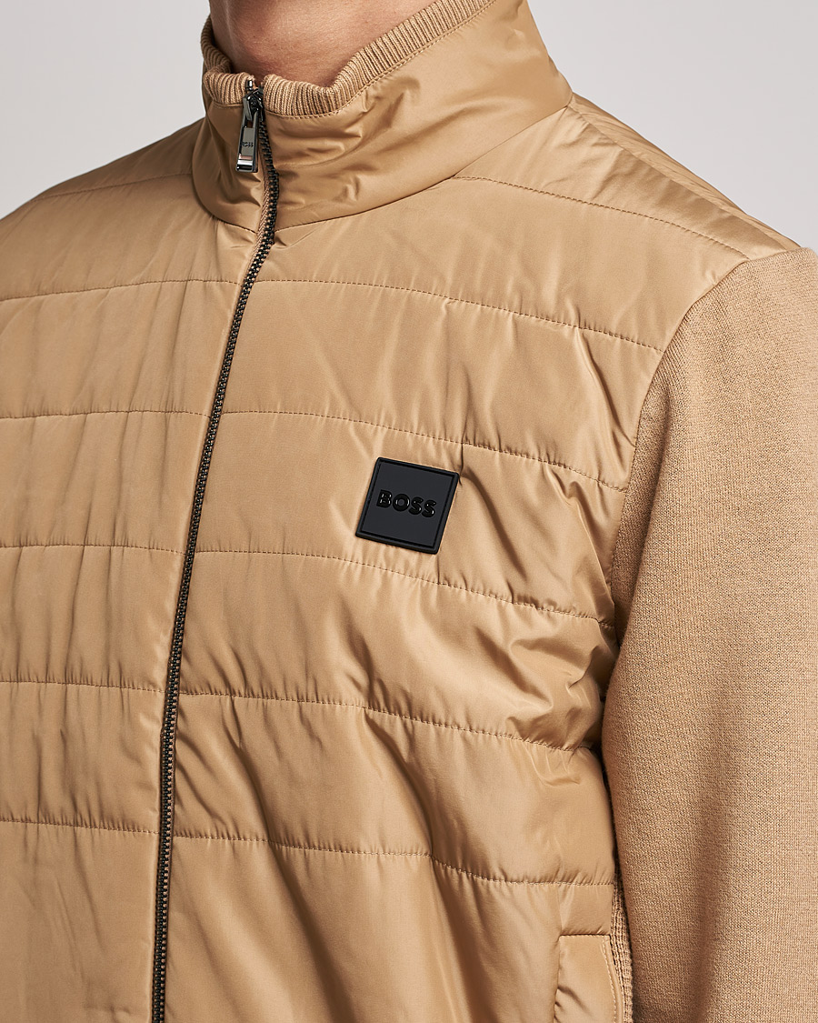 Mies | Puserot | BOSS BLACK | BOSS Lavando Hybrid Full Zip Medium Beige