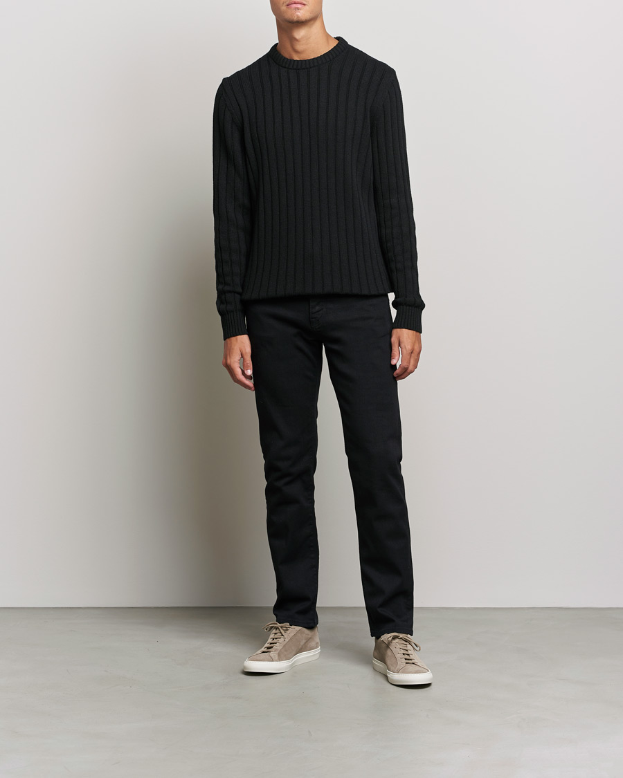 Mies | Neuleet | BOSS | Laaron Strucktured Knitted Sweater Black