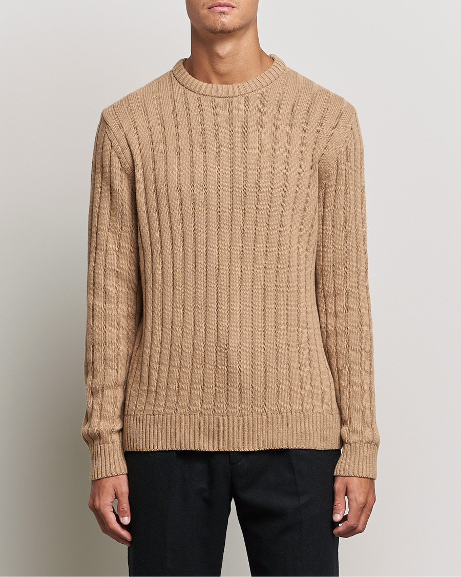 Mies |  | BOSS | Laaron Strucktured Knitted Sweater Medium Beige