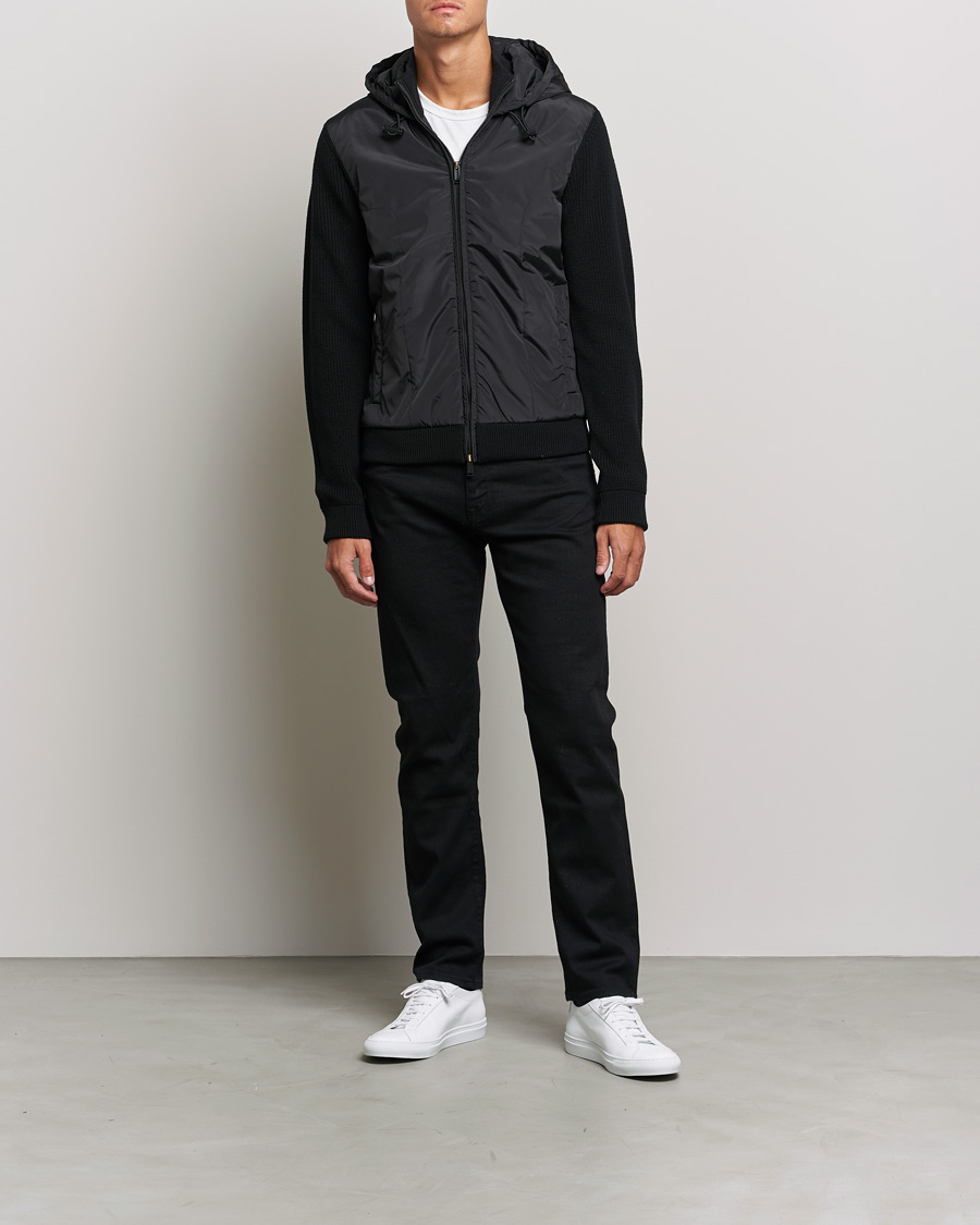 Mies | Puserot | BOSS BLACK | BOSS Lifo Hybrid Hooded Full Zip Black