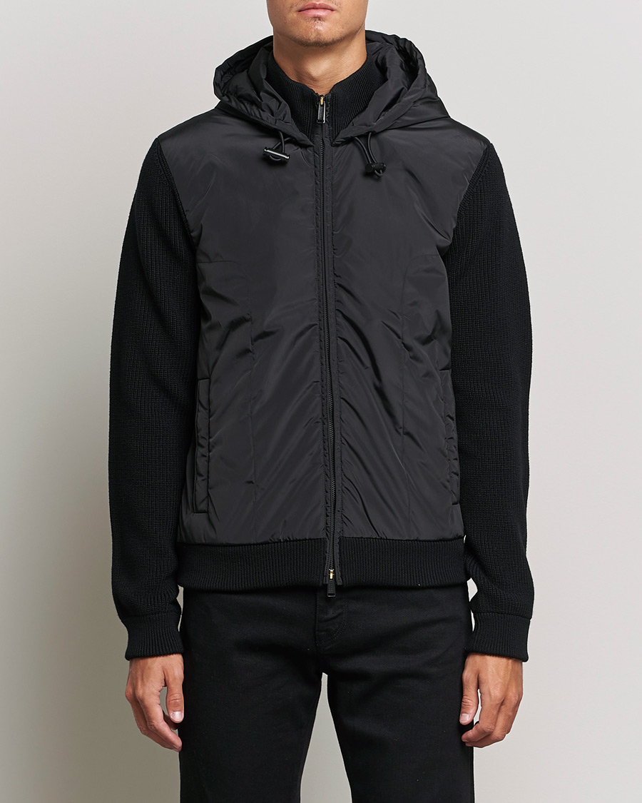 Mies | Puserot | BOSS BLACK | BOSS Lifo Hybrid Hooded Full Zip Black