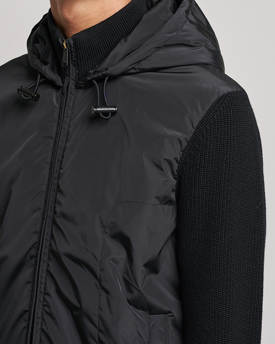 Mies | Puserot | BOSS BLACK | BOSS Lifo Hybrid Hooded Full Zip Black
