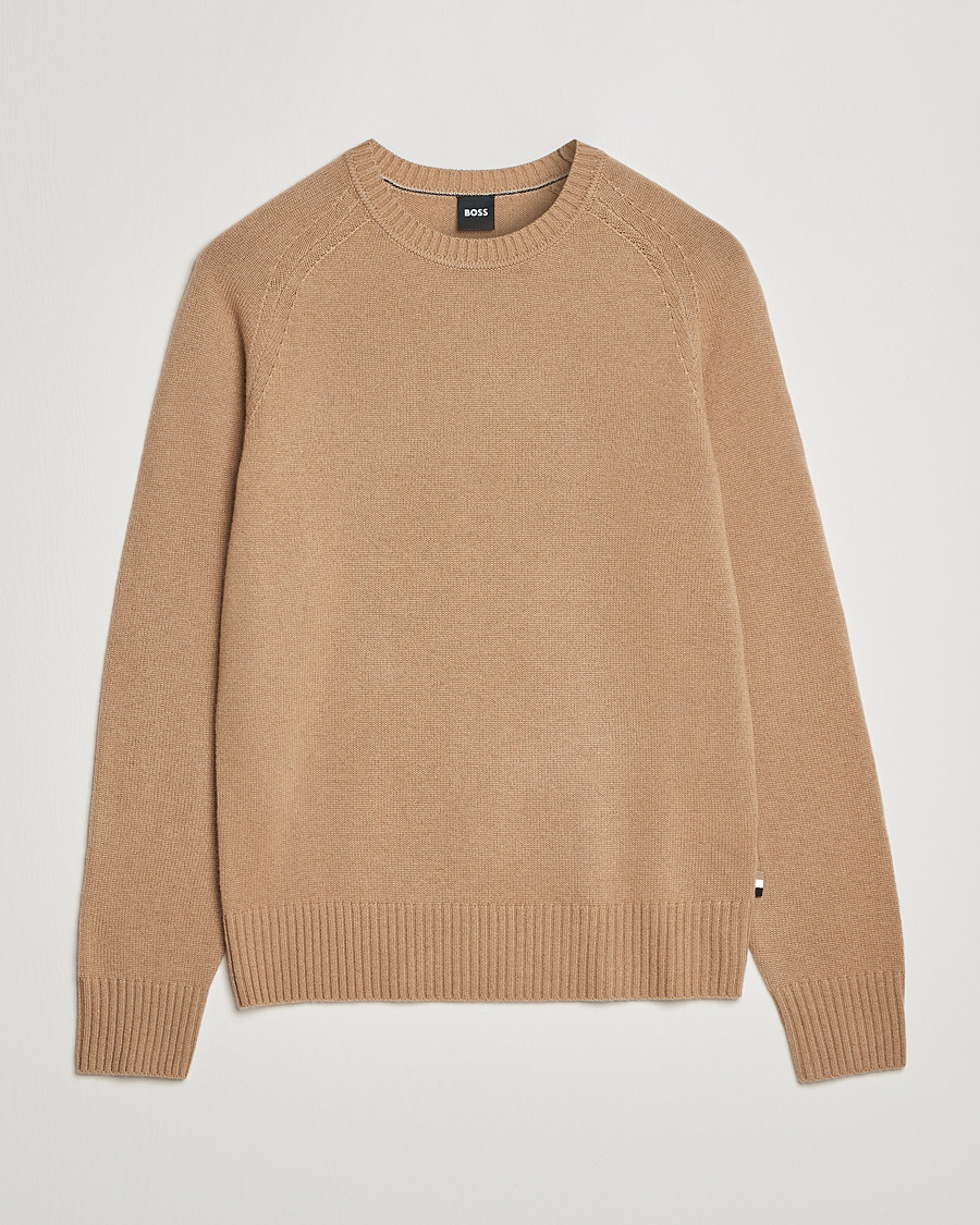Mies | Puserot | BOSS | Lolive Knitted Sweater Medium Beige