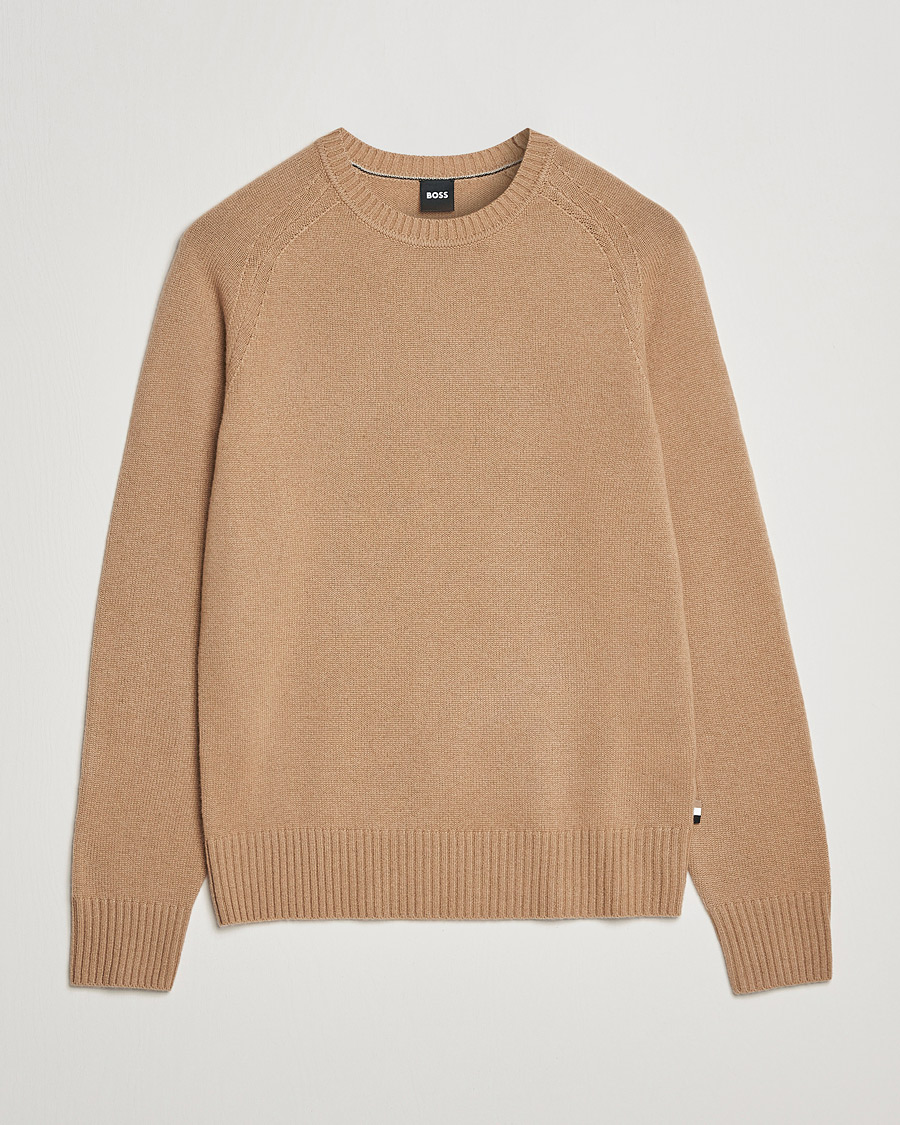 Mies | Puserot | BOSS BLACK | Lolive Knitted Sweater Medium Beige