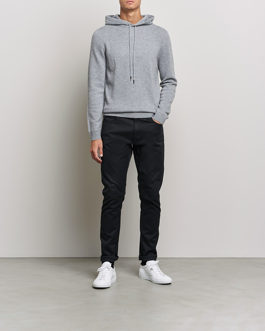 Mies | Puserot | BOSS BLACK | BOSS Tailored Luxus Cashmere Hoodie Silver