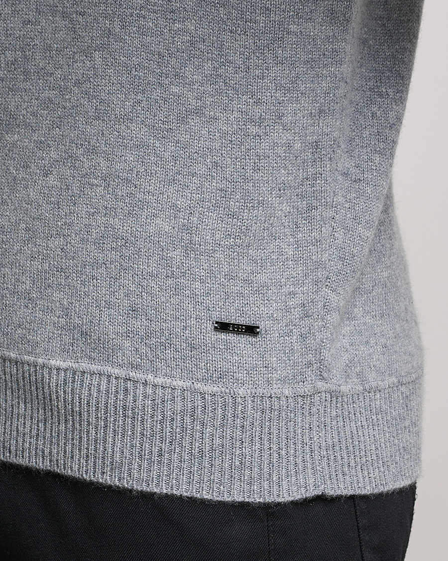 Mies | Puserot | BOSS BLACK | BOSS Tailored Luxus Cashmere Hoodie Silver