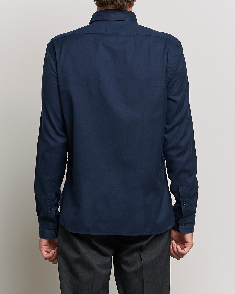 Mies | Kauluspaidat | BOSS BLACK | Liam Flannel Shirt Dark Blue