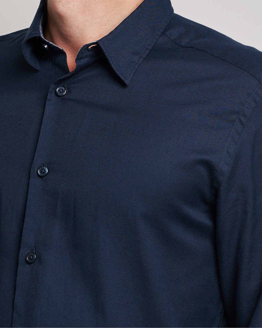 Mies | Kauluspaidat | BOSS BLACK | Liam Flannel Shirt Dark Blue