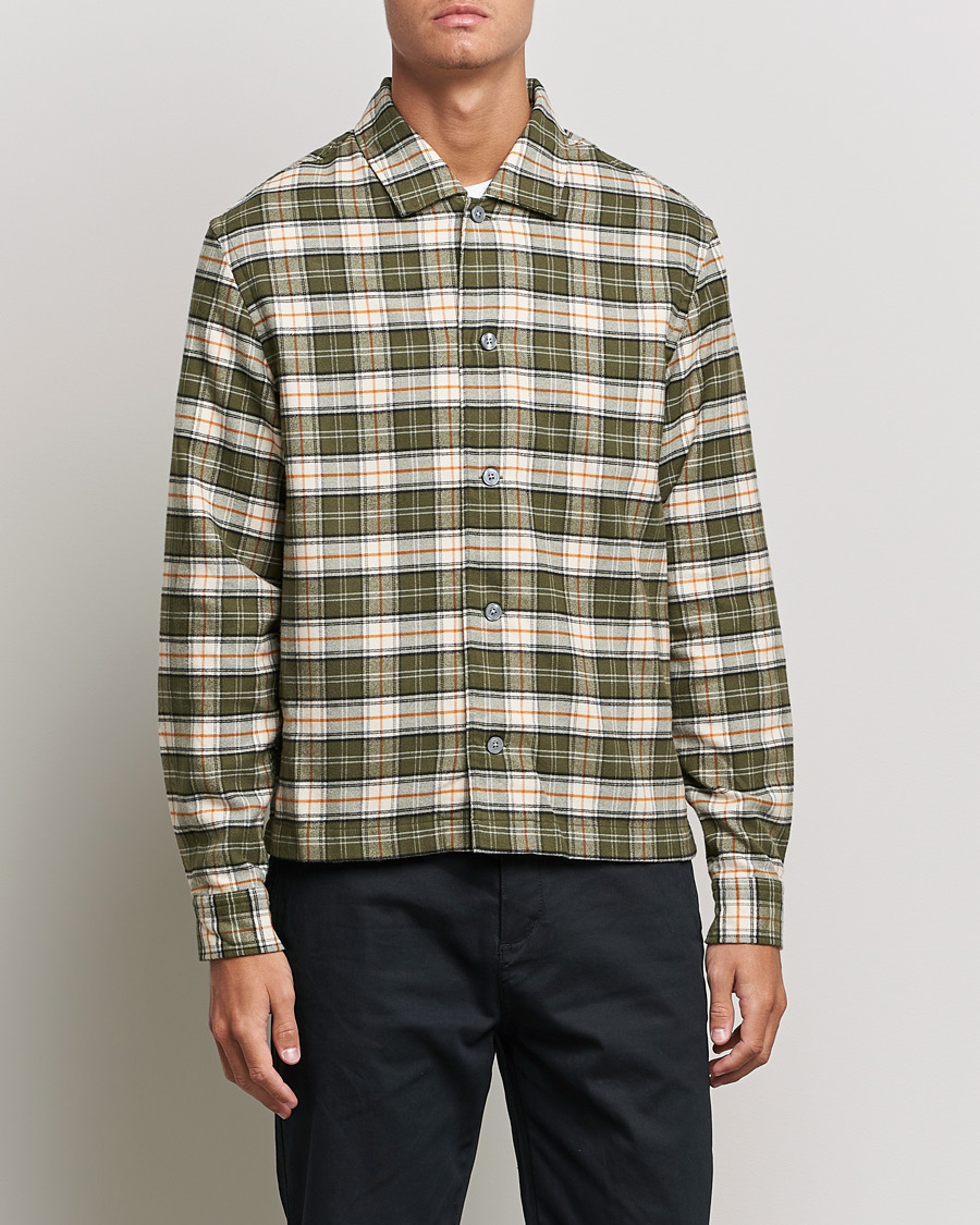 Mies | Kauluspaidat | BOSS BLACK | Nolan Check Flannel Shirt Open Green