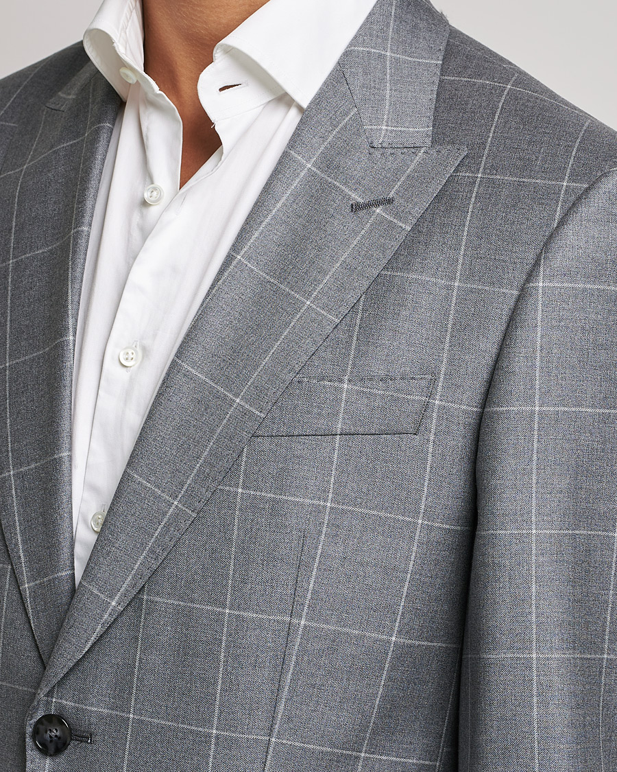 Mies | Puvut | BOSS BLACK | BOSS Huge Wool Checked Suit Silver