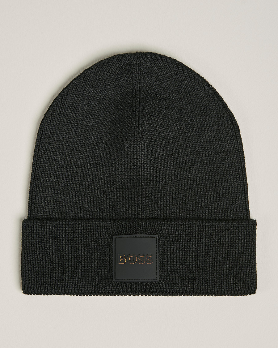 Mies | BOSS Casual Foxxy Logo Beanie Black | BOSS ORANGE | BOSS Casual Foxxy Logo Beanie Black