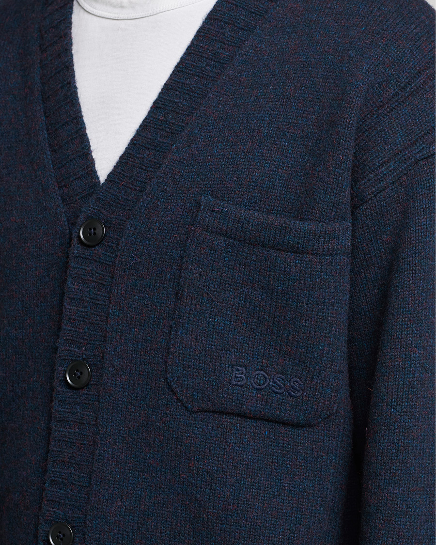 Mies | Puserot | BOSS ORANGE | BOSS Casual Kouzzle Knitted Cardigan Dark Blue