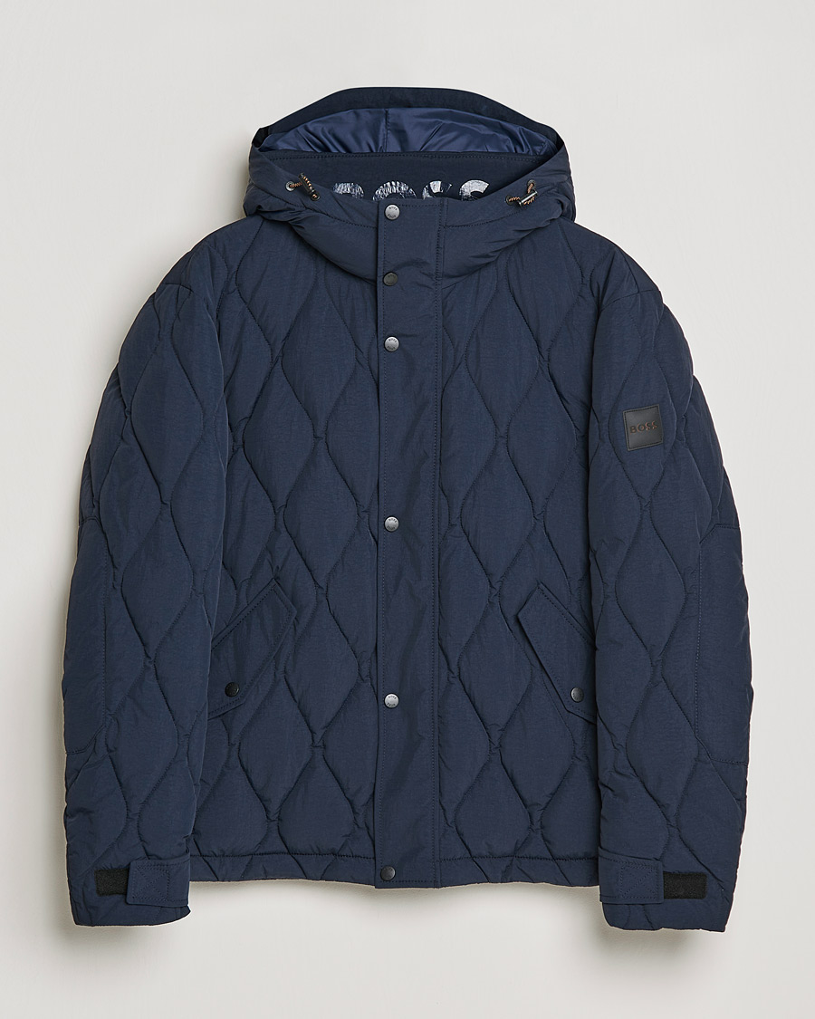 Mies | Takit | BOSS ORANGE | Onlet Quilted Down Jacket Dark Blue