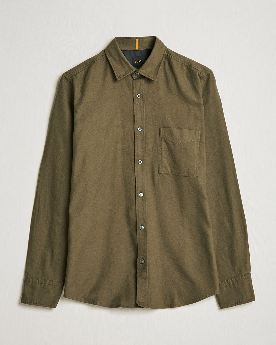 Miehet |  | BOSS Casual | Relegant Flannel Shirt Dark Green