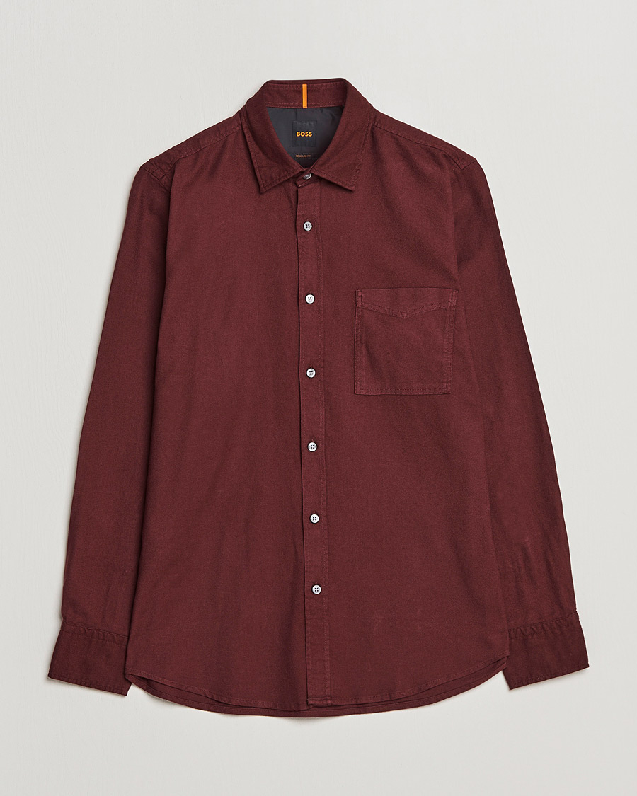 Mies | Kauluspaidat | BOSS ORANGE | Relegant Flannel Shirt Dark Red