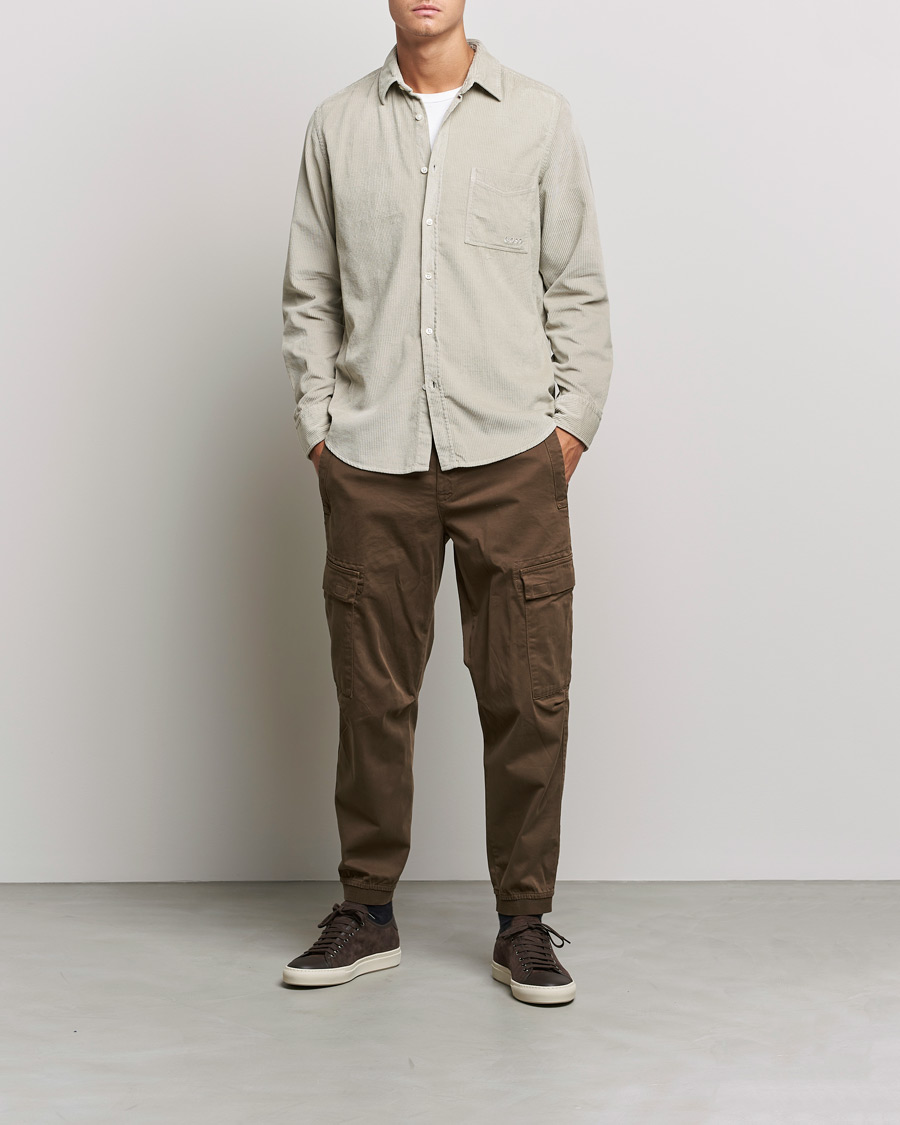 Mies |  | BOSS Casual | Relegant Corduroy Shirt Open Grey