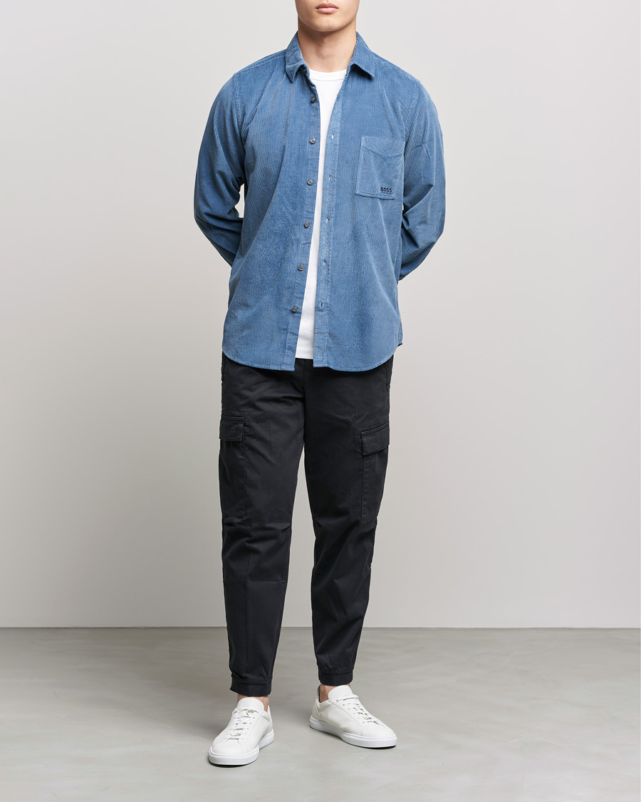 Mies | Kauluspaidat | BOSS Casual | Relegant Corduroy Shirt Bright Blue