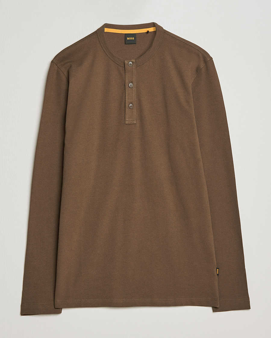 Mies | Puserot | BOSS ORANGE | Teetwill Henley Dark Green