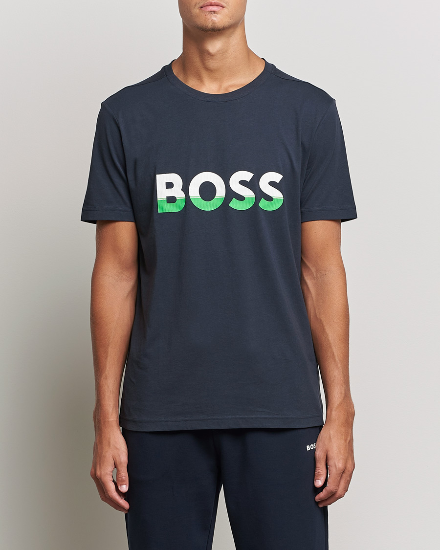 Mies | T-paidat | BOSS Athleisure | Logo Crew Neck T-Shirt Dark Blue