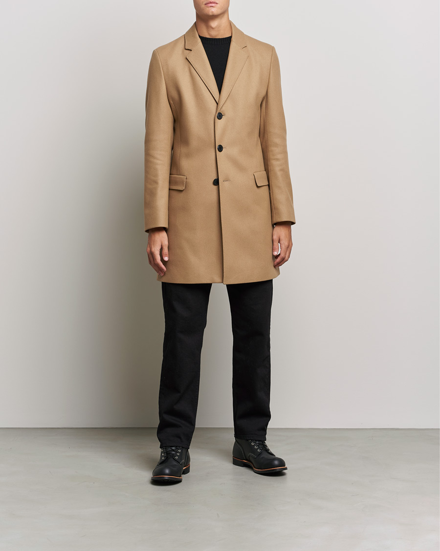 Mies | Päällystakit | HUGO | Migor Wool Coat Medium Beige