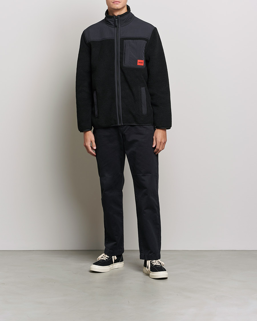 Mies | Puserot | HUGO | Demongras Teddy Full Zip Black