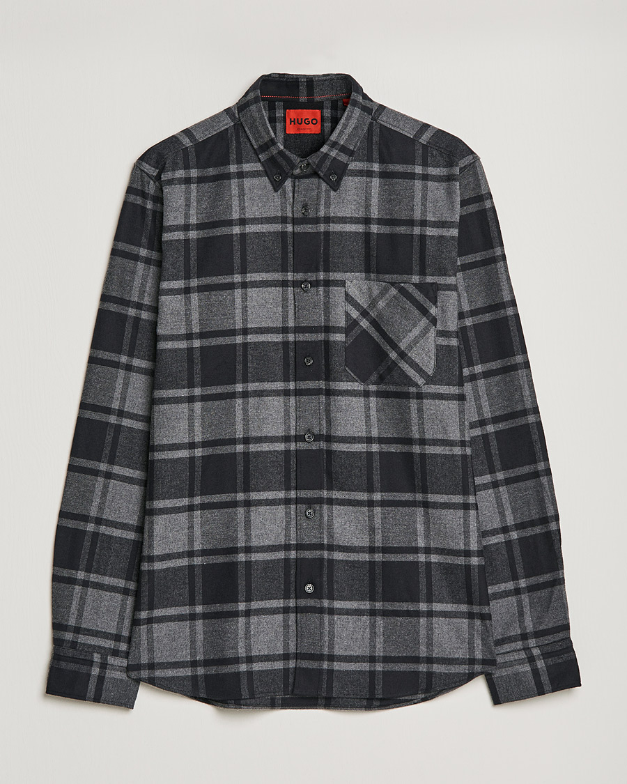 Mies | Kauluspaidat | HUGO | Ermann Checked Overshirt Black
