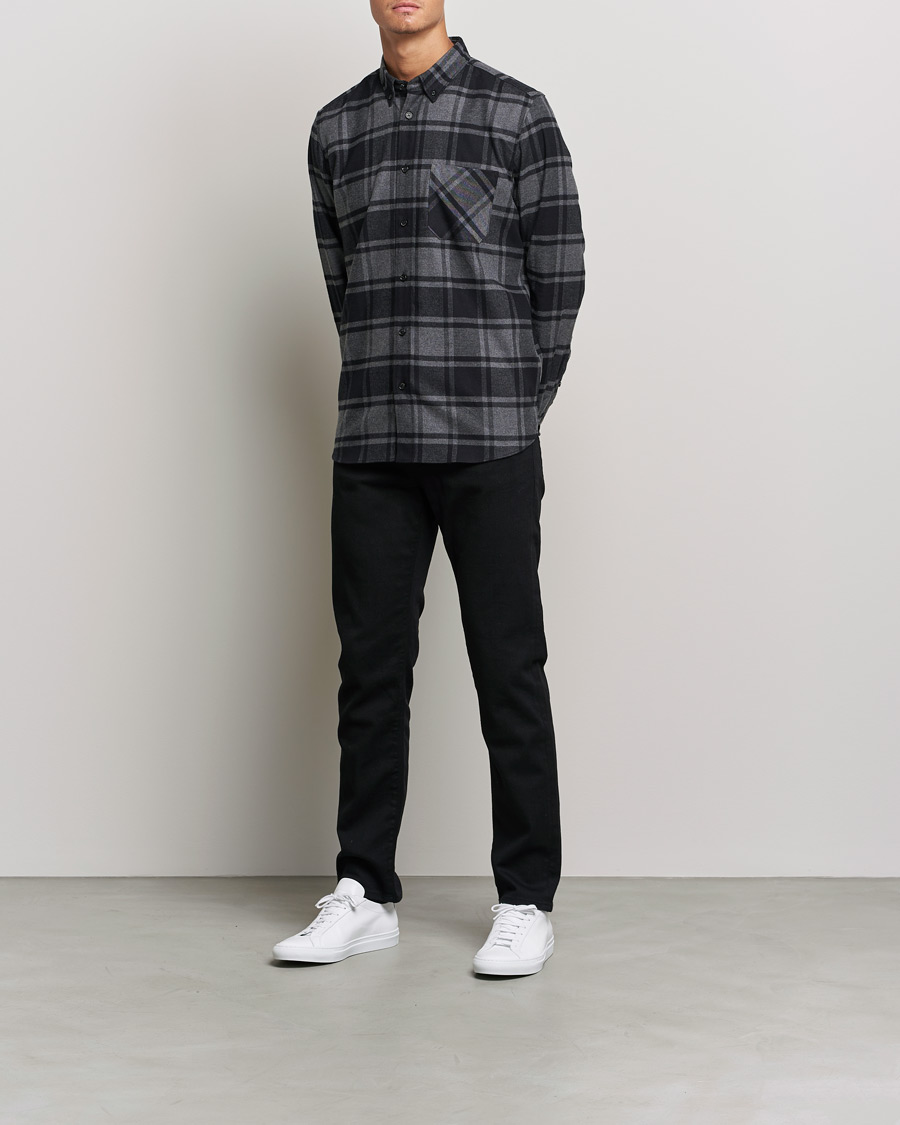 Mies | Kauluspaidat | HUGO | Ermann Checked Overshirt Black