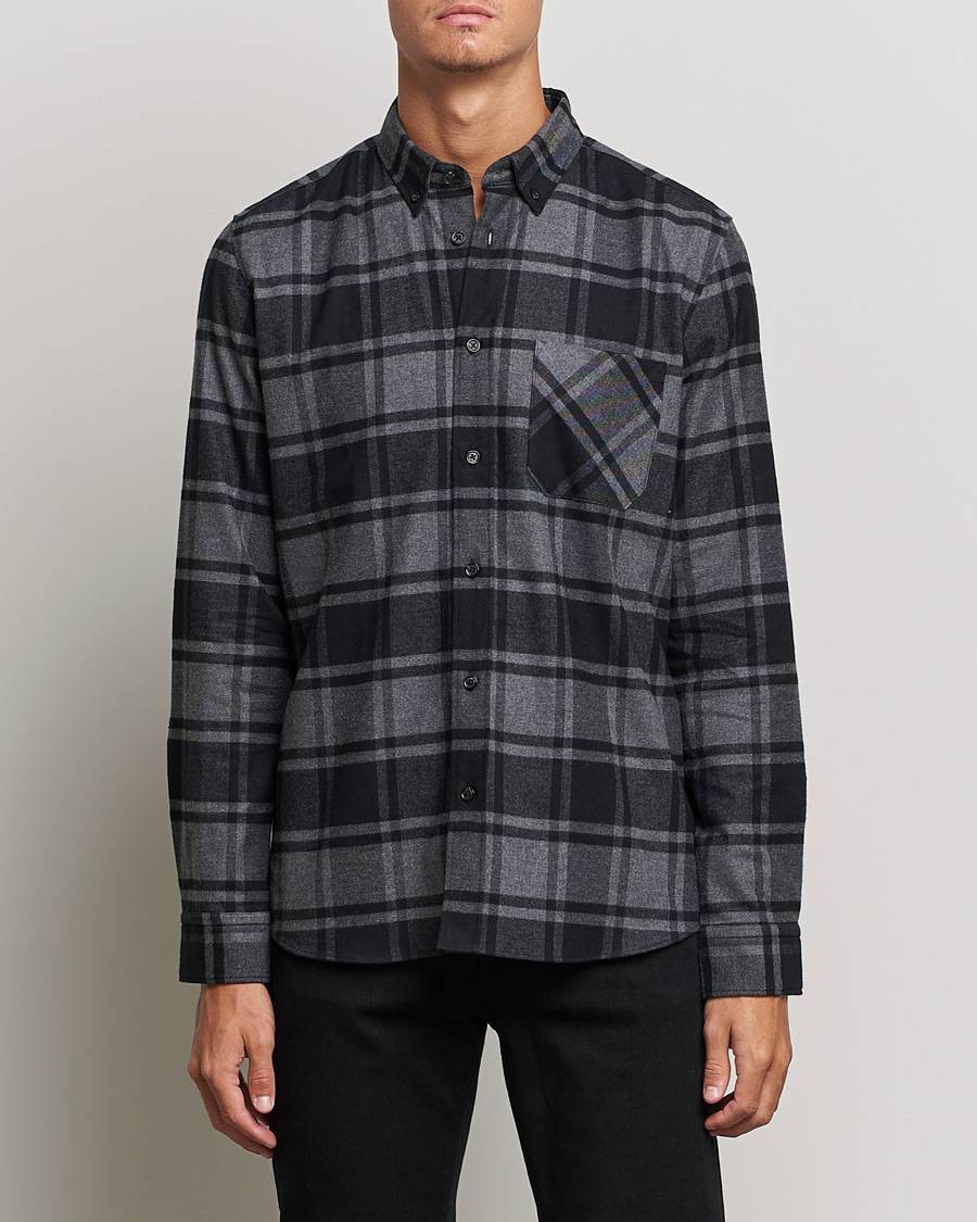 Mies | Kauluspaidat | HUGO | Ermann Checked Overshirt Black