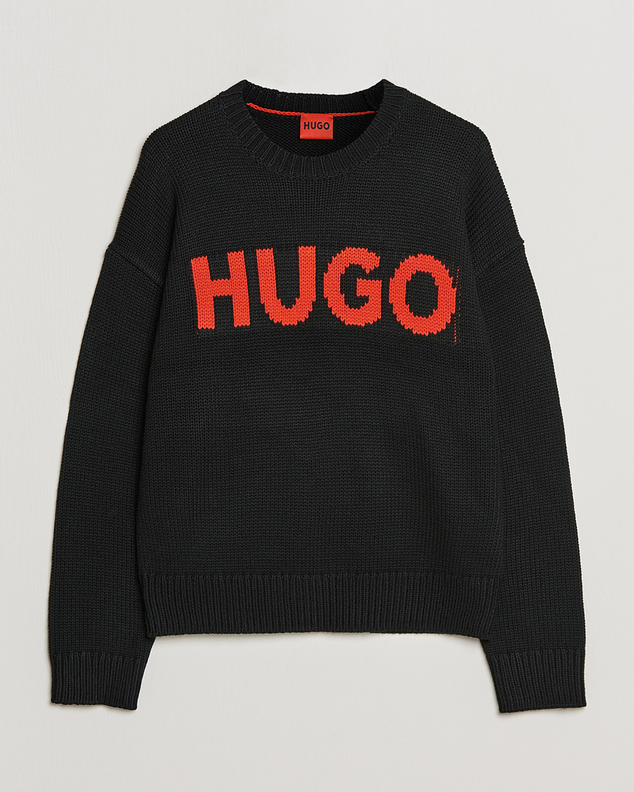Mies | Puserot | HUGO | Slogonon Knitted Sweater Black