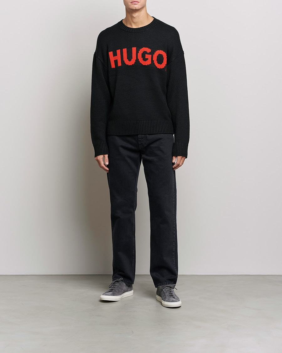 Mies | Puserot | HUGO | Slogonon Knitted Sweater Black