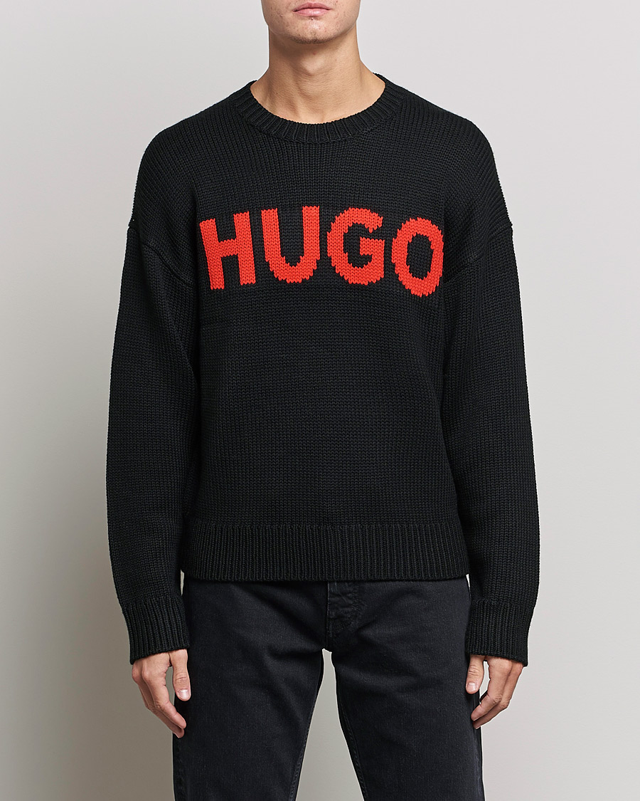 Mies | Puserot | HUGO | Slogonon Knitted Sweater Black
