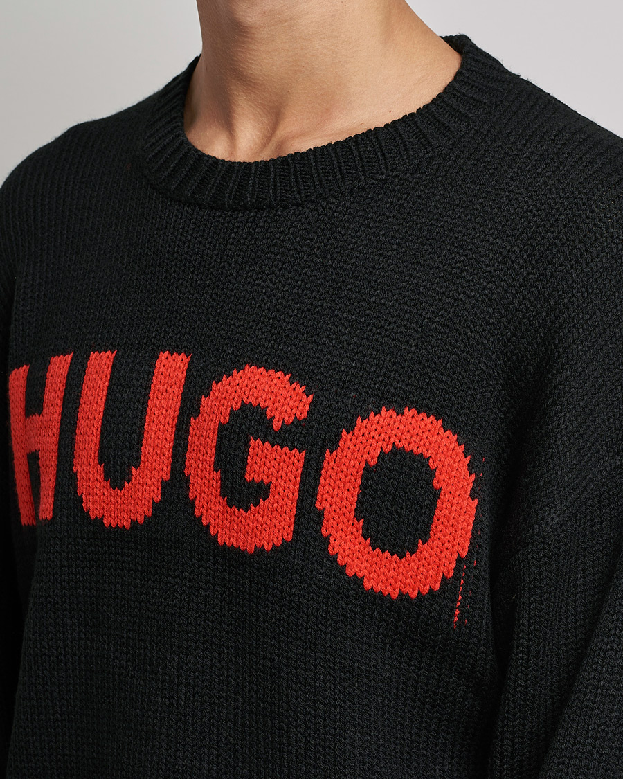 Mies | Puserot | HUGO | Slogonon Knitted Sweater Black
