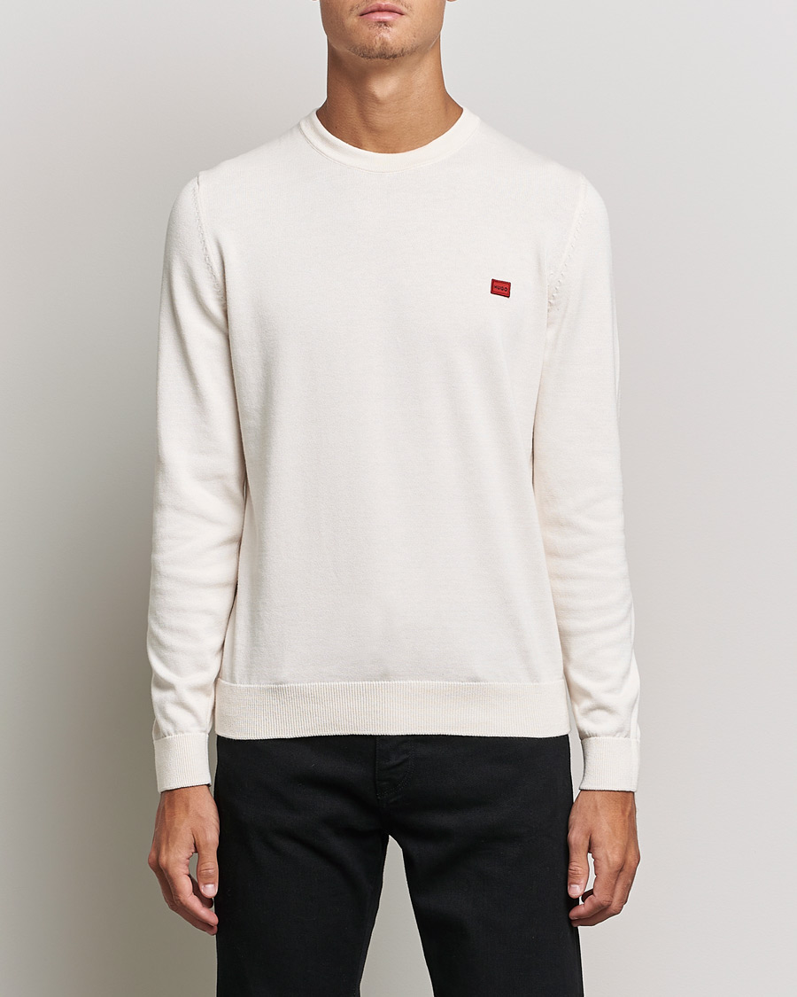 Mies | Puserot | HUGO | San Cassius Knitted Sweater Natural