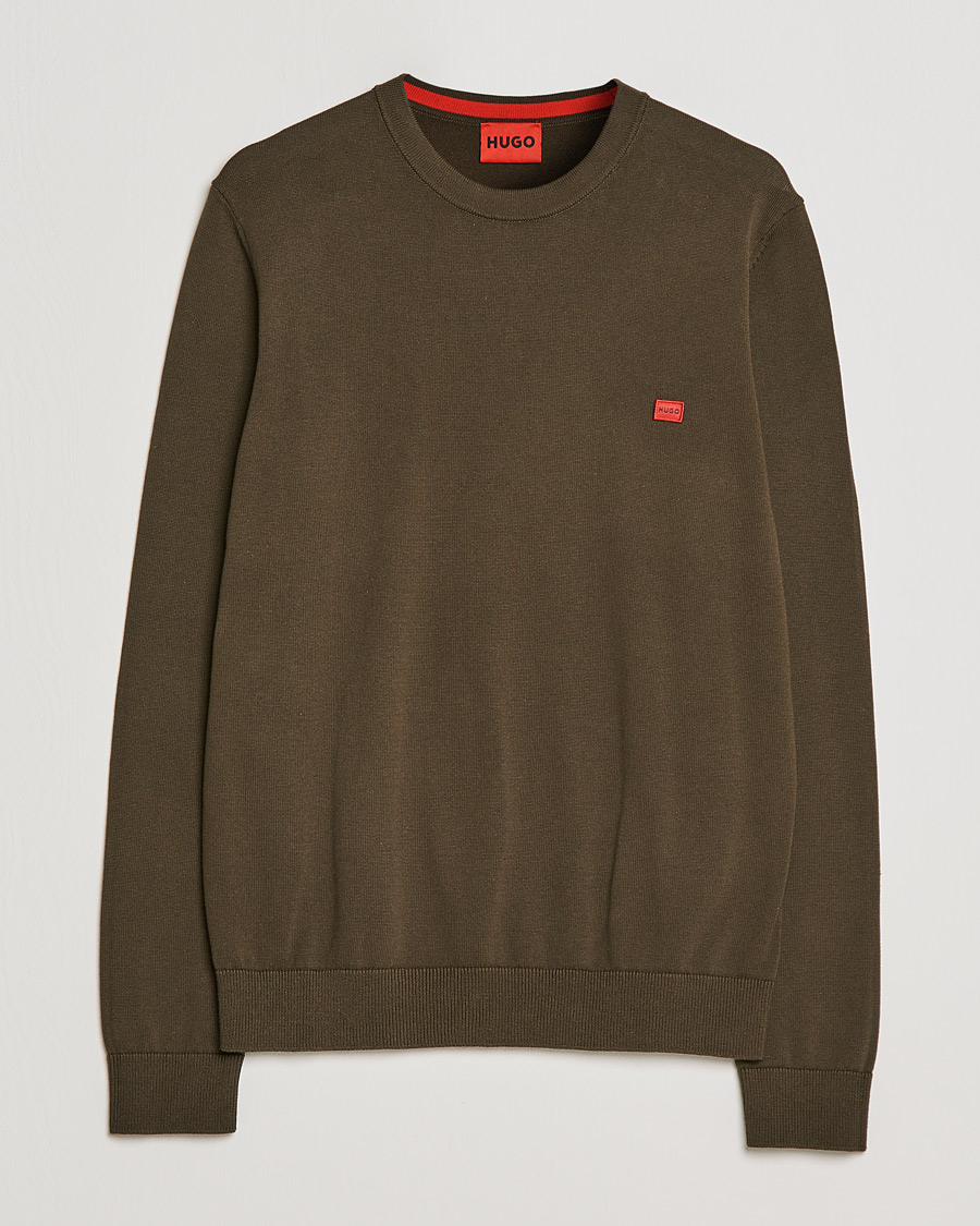 Mies | Puserot | HUGO | San Cassius Knitted Sweater Dark Green