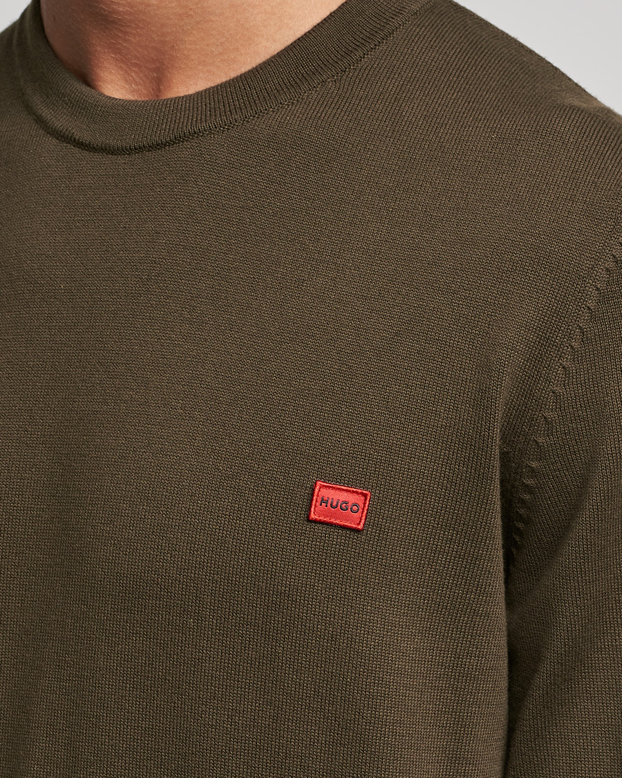 Mies | Puserot | HUGO | San Cassius Knitted Sweater Dark Green