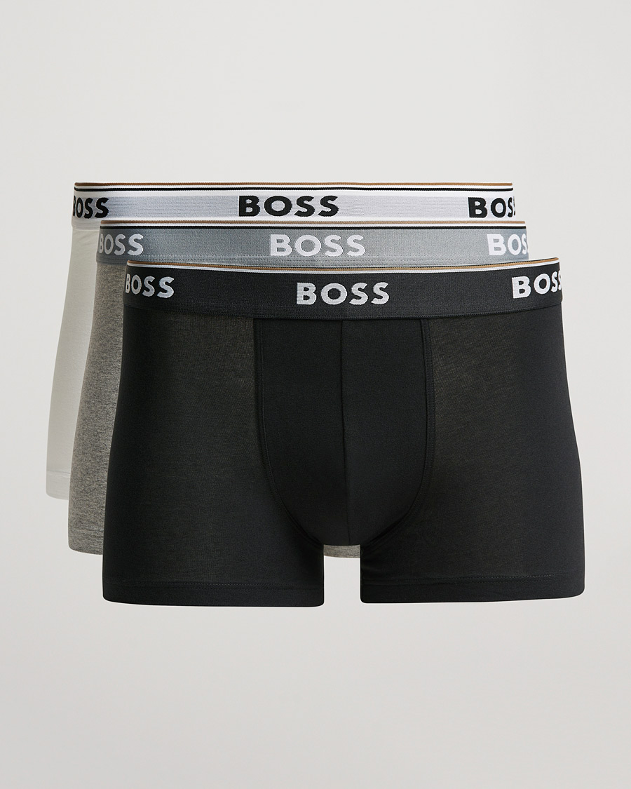 Mies | Alusvaatteet | BOSS BLACK | 3-Pack Trunk Boxer Shorts White/Grey/Black