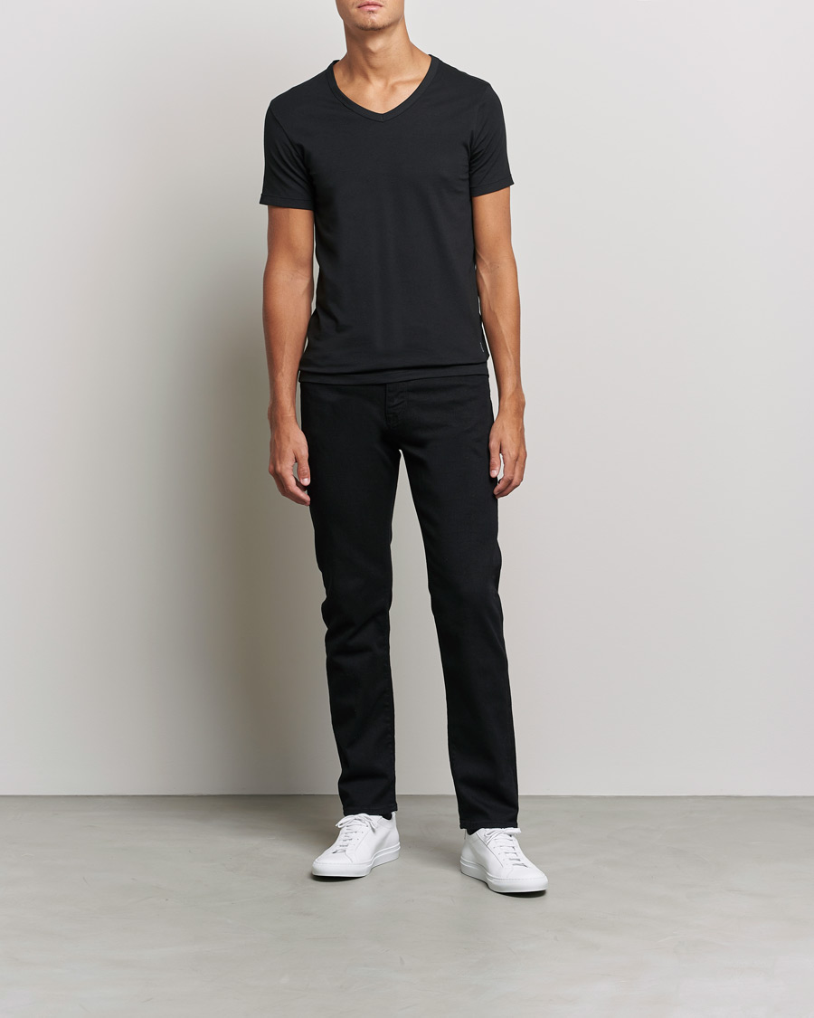 Mies | T-paidat | BOSS BLACK | 2-Pack V-Neck Slim Fit T-Shirt Black