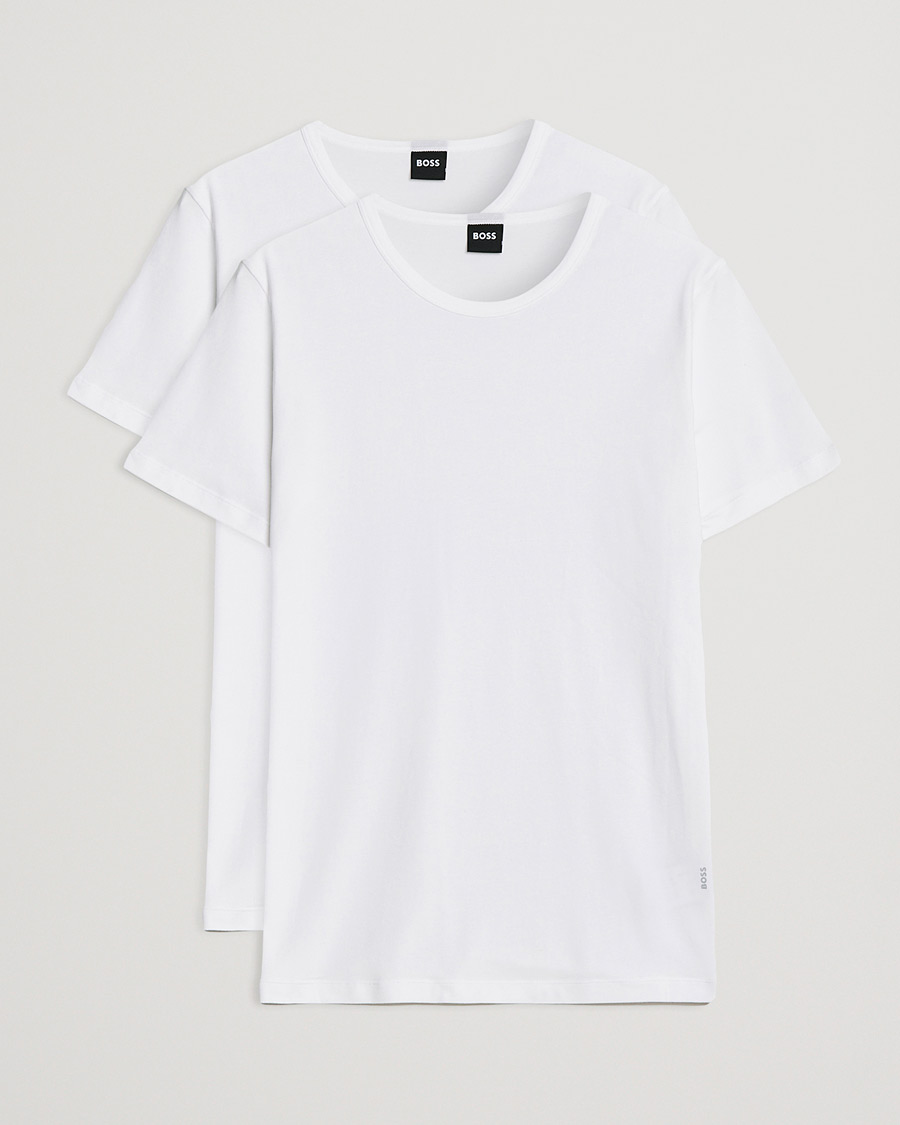 Mies | T-paidat | BOSS BLACK | 2-Pack Crew Neck Slim Fit T-Shirt White