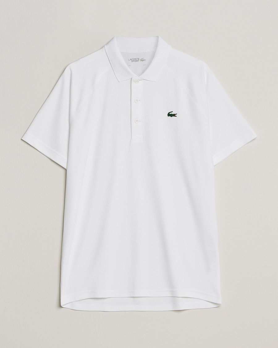 Mies | Training | Lacoste Sport | Performance Ribbed Collar Polo White