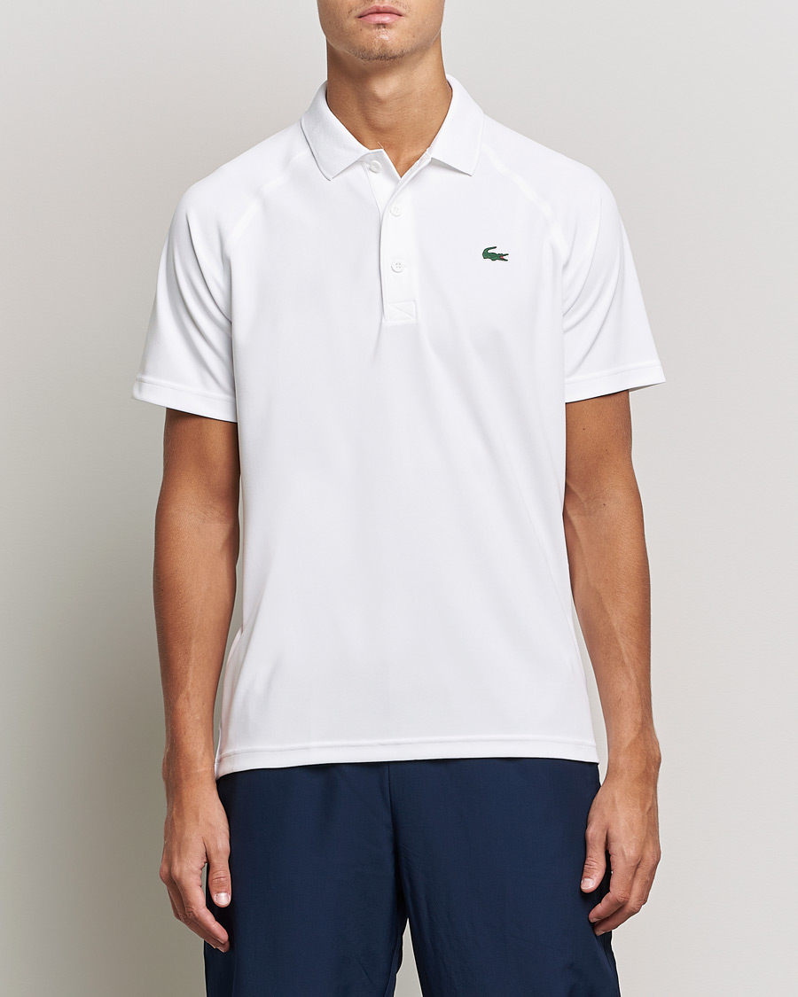 Mies | Training | Lacoste Sport | Performance Ribbed Collar Polo White