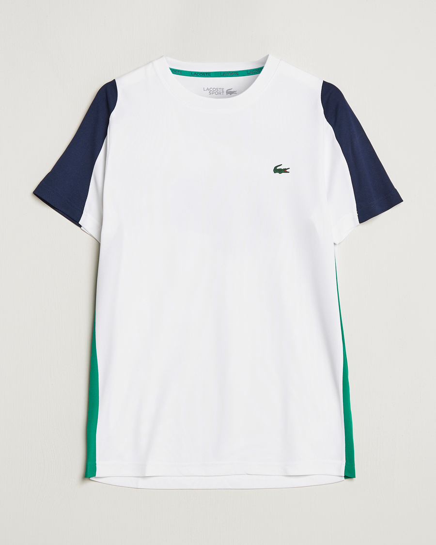 Mies | T-paidat | Lacoste Sport | Performance Crew Neck T-Shirt White/Navy Blue