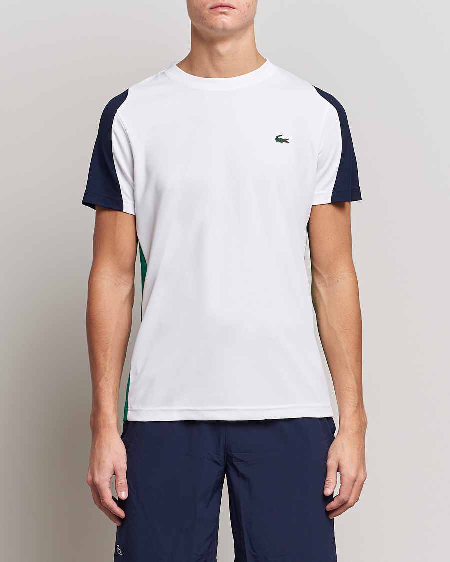 Mies | T-paidat | Lacoste Sport | Performance Crew Neck T-Shirt White/Navy Blue