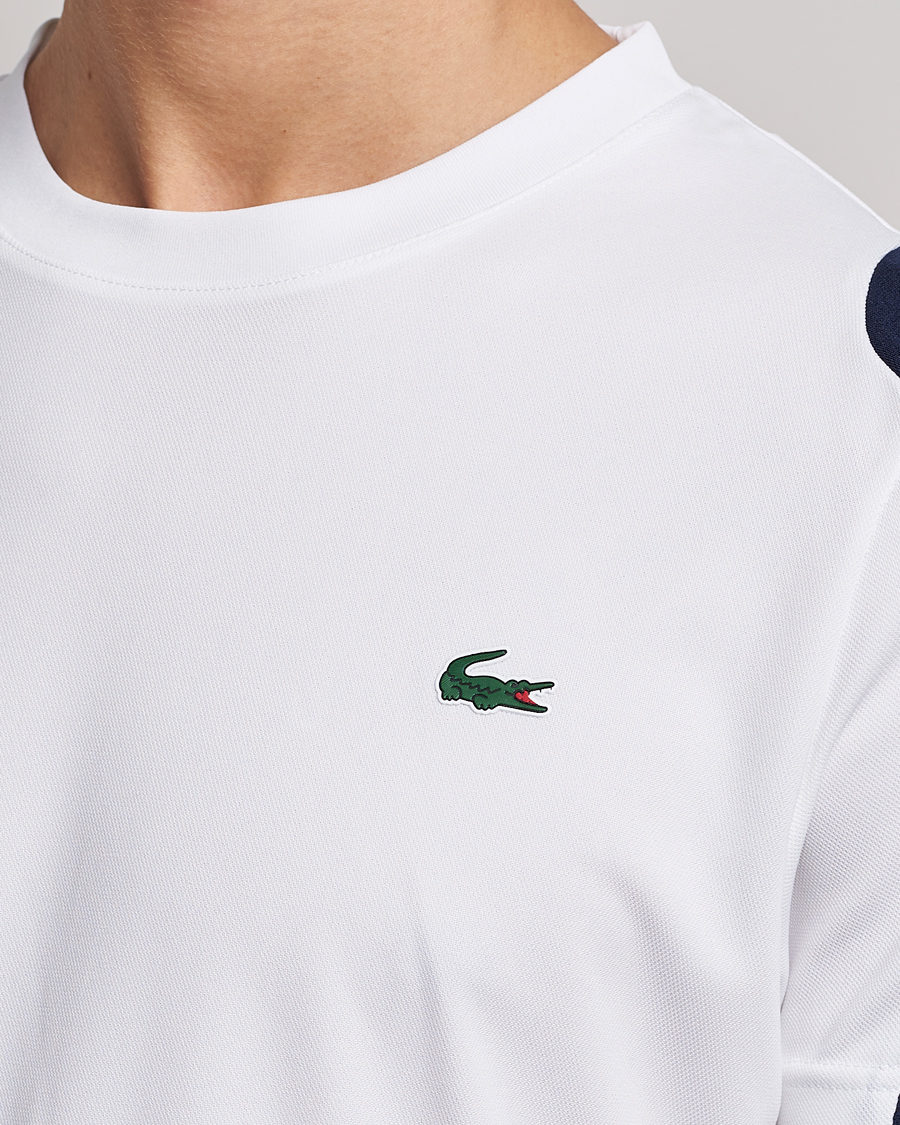 Mies | T-paidat | Lacoste Sport | Performance Crew Neck T-Shirt White/Navy Blue