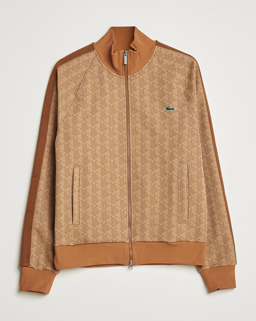 Mies | Puserot | Lacoste | High Neck Zip Mongram Jacuard Sweatshirt Viennese