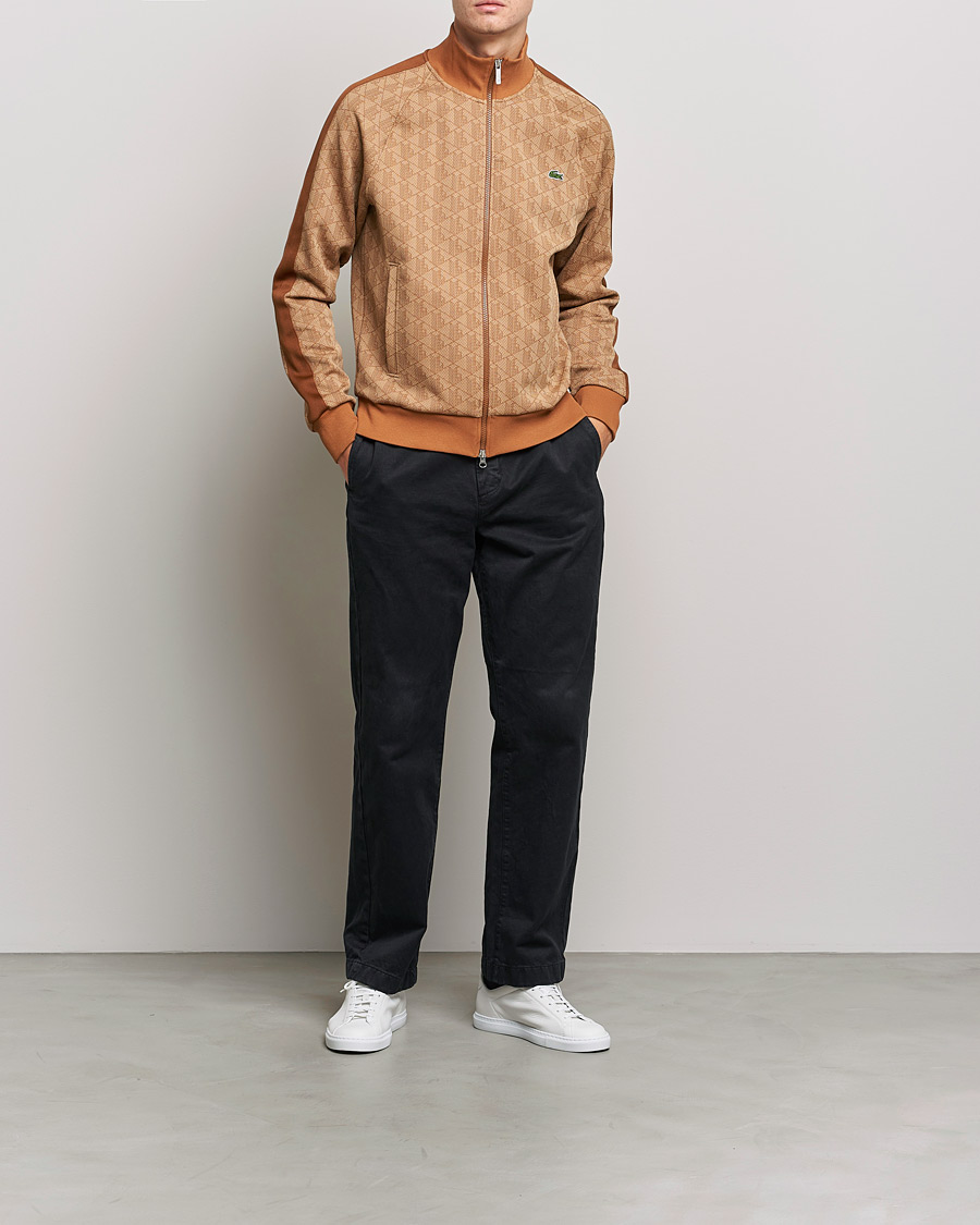 Mies | Puserot | Lacoste | High Neck Zip Mongram Jacuard Sweatshirt Viennese