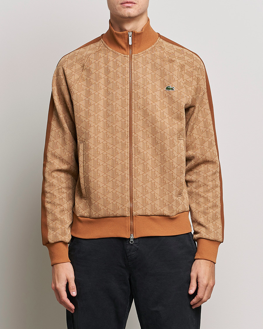 Mies | Puserot | Lacoste | High Neck Zip Mongram Jacuard Sweatshirt Viennese