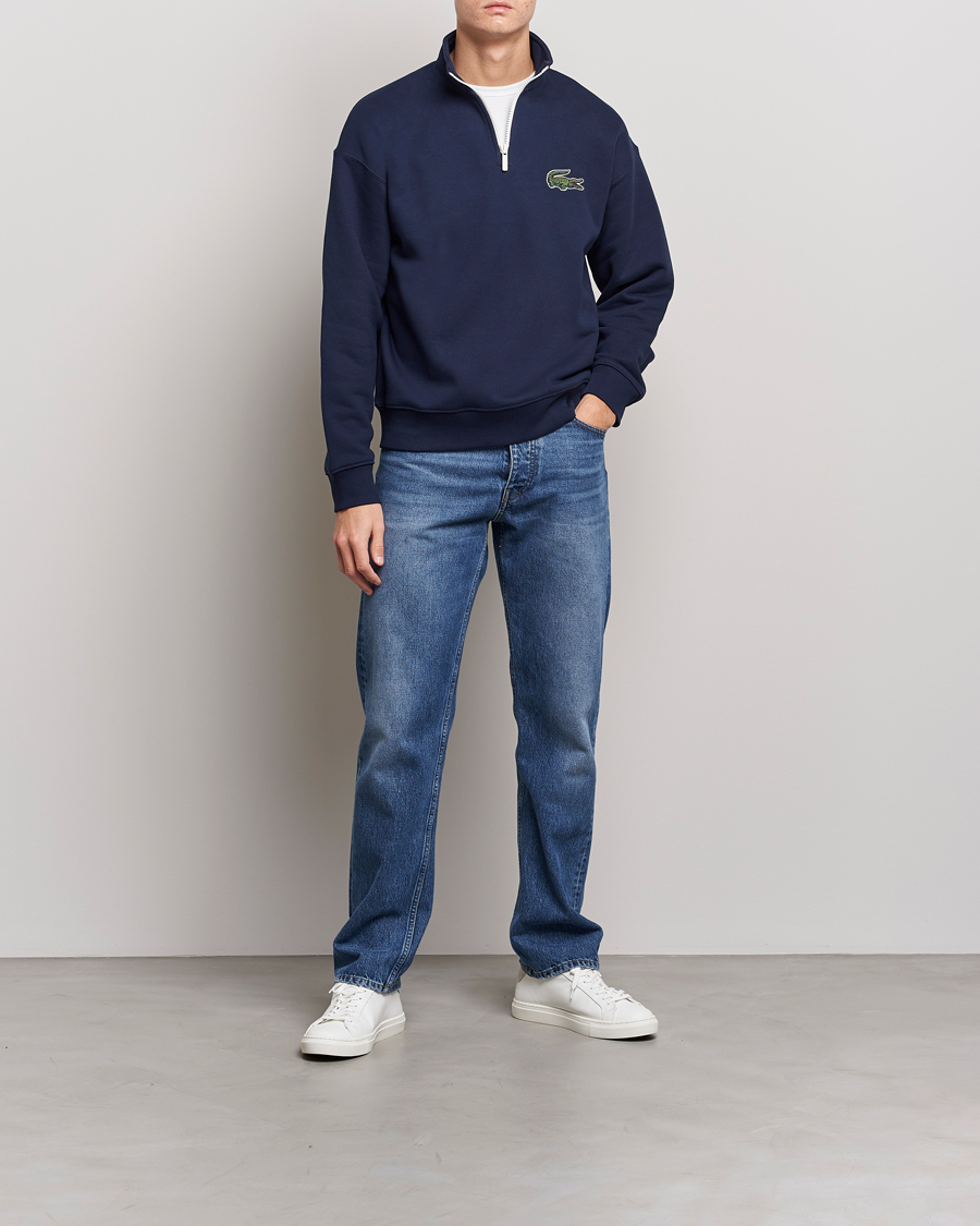 Mies | Lacoste | Lacoste | Half Zip Organic Cotton Sweatshirt Navy Blue